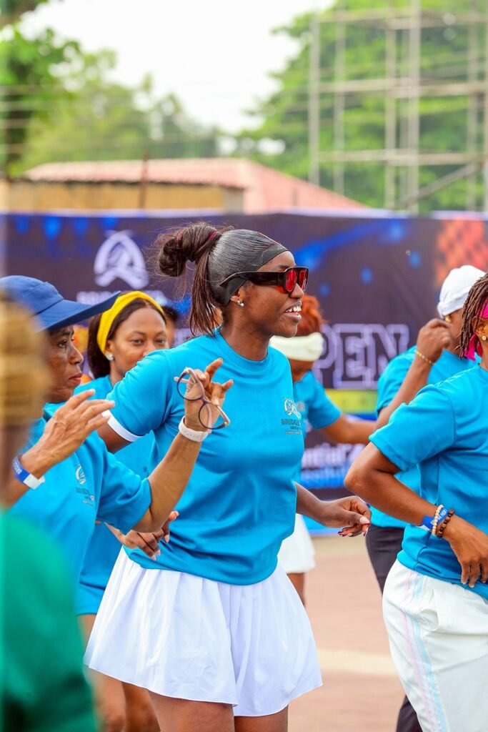 Players in Bridge Her shirts cheering on court